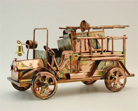 metal truck music box|VTG Copper Tin Metal Art Truck Music Box Sculpture .